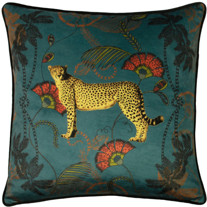 Tropica Cheetah Cushion - Teal