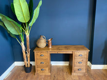 Rustic Pine Double Pedestal Dressing Table